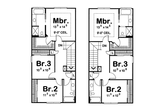 Floor Plan - Upper Floor for Cottage House Plan #20-1348 - 3 bed, 2.5 bath