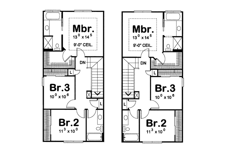 Home Plan - Floor Plan - Upper Floor for Cottage House Plan #20-1348 - 3 bed, 2.5 bath