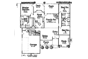 Floor Plan - Main Floor for Traditional House Plan #52-109 - 3 bed, 2.5 bath