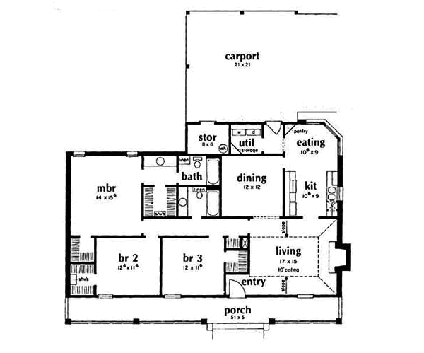 House Plan Design - Cottage Floor Plan - Main Floor Plan #36-121