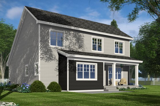 Exterior - Rear Elevation 1 for Bungalow House Plan #51-1358 - 4 bed, 2.5 bath