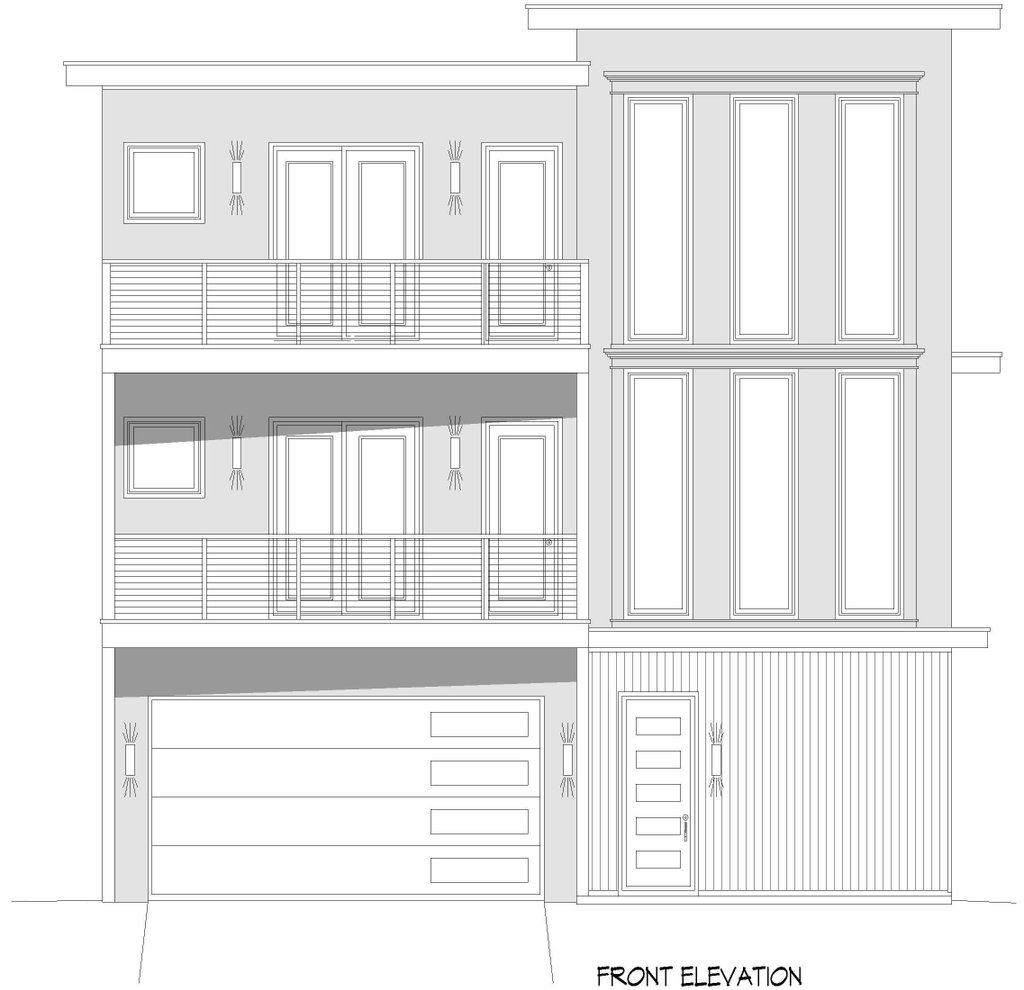 Exterior - Front Elevation 3 for Contemporary House Plan #932-1430 - 4 bed, 4.5 bath