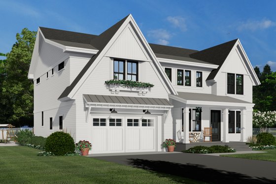Exterior - Front Elevation 4 for Farmhouse House Plan #51-1212 - 4 bed, 3.5 bath