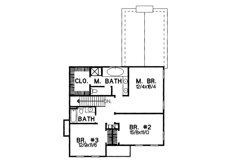 Home Plan - Floor Plan - Upper Floor for European House Plan #50-208 - 3 bed, 2.5 bath