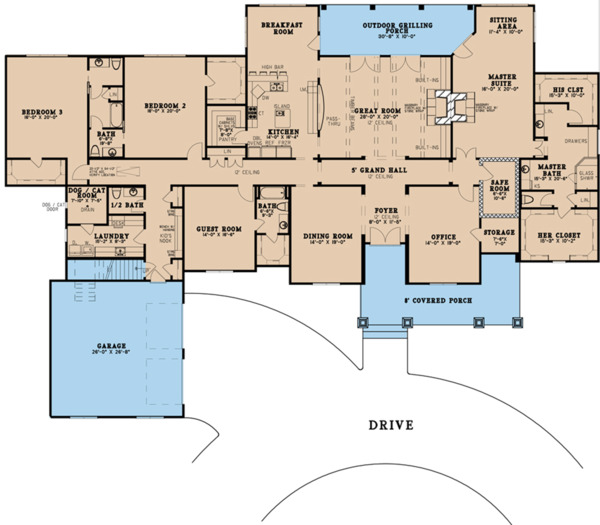 Craftsman Floor Plan - Main Floor Plan #923-121