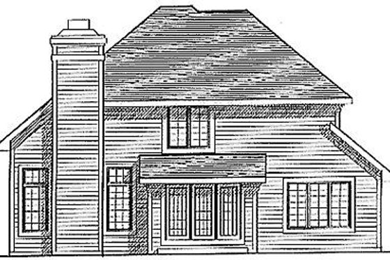 Exterior - Rear Elevation for Traditional House Plan #70-314 - 4 bed, 2.5 bath