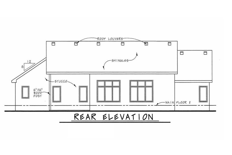 Architectural House Design - Exterior - Rear Elevation for Traditional House Plan #20-1761 - 3 bed, 3 bath