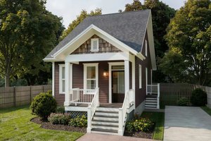 Home Plan - Bungalow Exterior - Front Elevation Plan #79-175