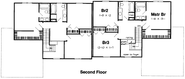 Traditional Floor Plan - Upper Floor Plan #312-139