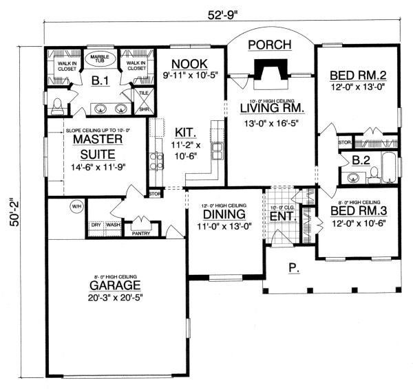 House Design - Country Floor Plan - Main Floor Plan #40-375