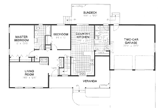 Floor Plan - Main Floor for Ranch House Plan #18-9128 - 2 bed, 1 bath