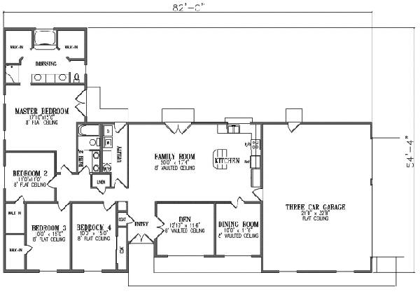 Adobe / Southwestern Floor Plan - Main Floor Plan #1-495