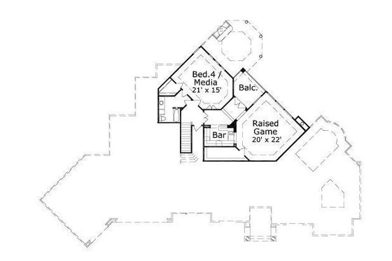 Floor Plan - Upper Floor for European House Plan #411-720 - 4 bed, 4.5 bath