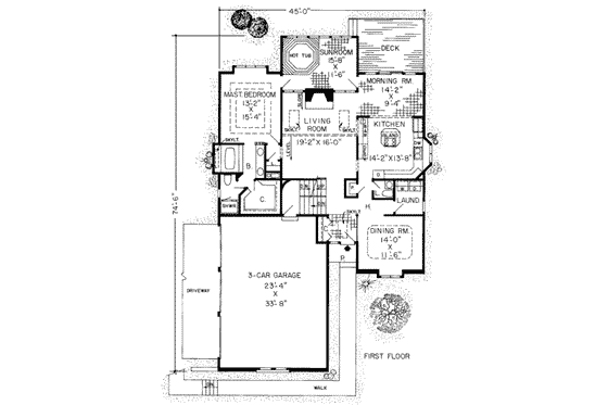 Floor Plan - Main Floor for European House Plan #312-190 - 3 bed, 2.5 bath