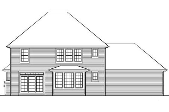 Exterior - Rear Elevation for Colonial House Plan #48-435 - 3 bed, 2.5 bath