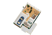 Country Style House Plan - 3 Beds 1 Baths 1403 Sq/Ft Plan #25-4316 