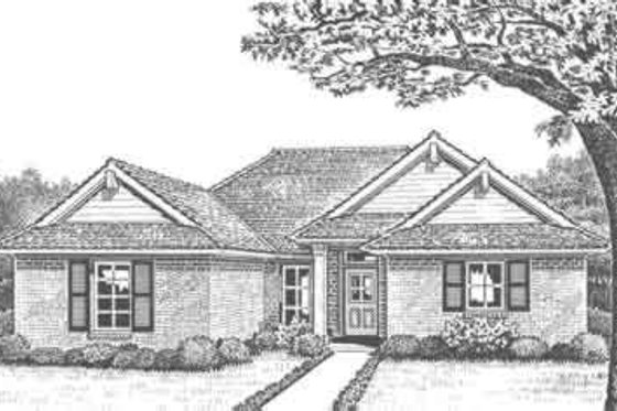 Exterior - Front Elevation for Southern House Plan #310-285 - 3 bed, 2 bath