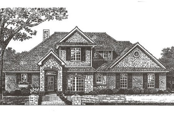 Exterior - Front Elevation for European House Plan #310-368 - 4 bed, 3.5 bath