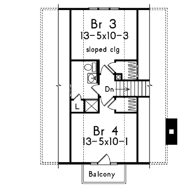 Cottage Floor Plan - Upper Floor Plan #57-480