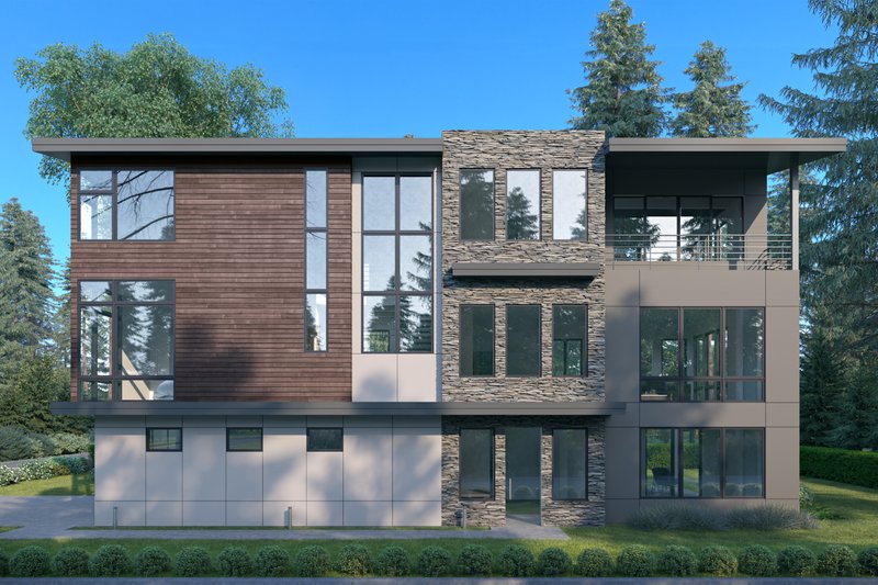 House Blueprint - Contemporary Exterior - Front Elevation Plan #1066-191