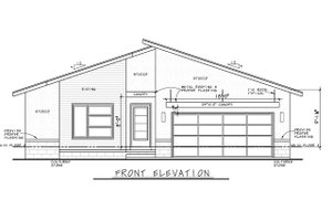 Exterior - Front Elevation 4 for Contemporary House Plan #20-2535 - 3 bed, 2 bath
