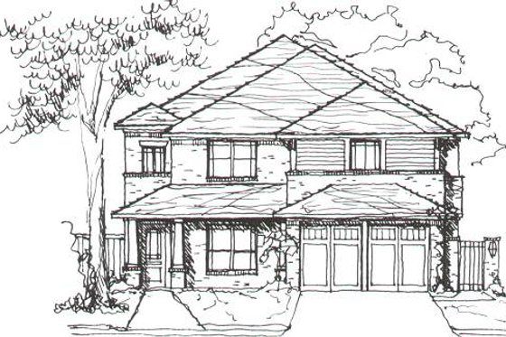 Exterior - Front Elevation for Bungalow House Plan #141-310 - 3 bed, 2.5 bath