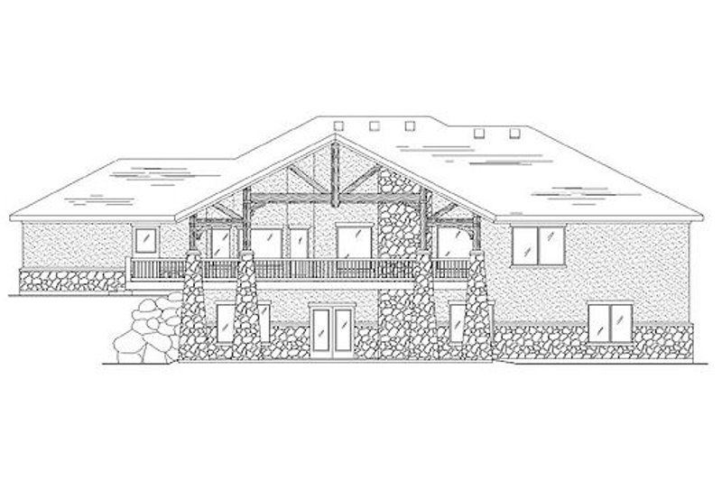 Home Plan - Exterior - Rear Elevation for Traditional House Plan #5-283 - 6 bed, 3.5 bath