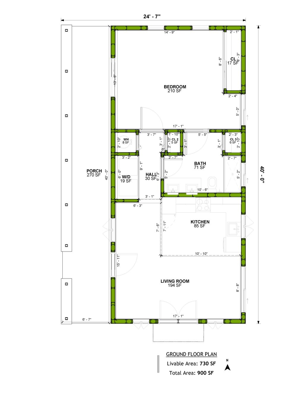 Floor Plan - Main Floor for Mediterranean House Plan #1106-88 - 1 bed, 1 bath