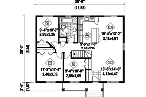 Floor Plan - Main Floor for Country House Plan #25-4402 - 3 bed, 1 bath