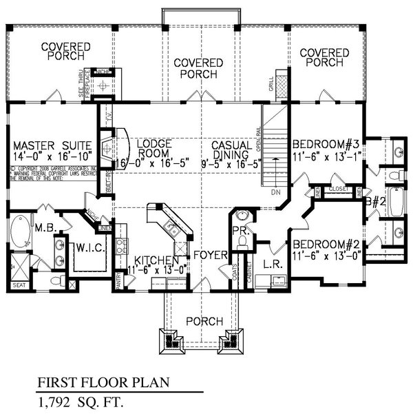 House Design - Ranch Floor Plan - Main Floor Plan #54-460