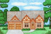 Tudor Style House Plan - 3 Beds 2 Baths 1984 Sq/Ft Plan #413-867 