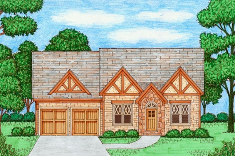 Dream House Plan - Tudor Exterior - Front Elevation Plan #413-867