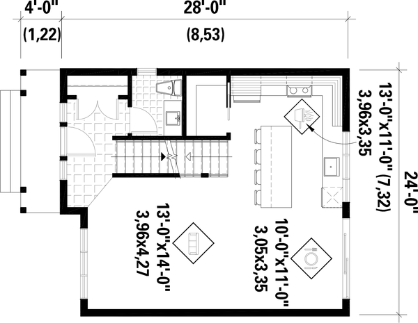 House Blueprint - Farmhouse Floor Plan - Main Floor Plan #25-5048