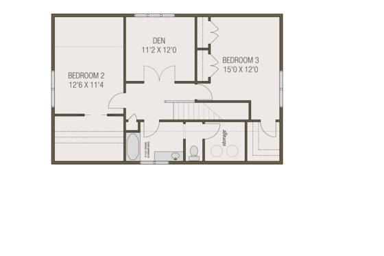 Floor Plan - Upper Floor for Craftsman House Plan #461-69 - 4 bed, 2.5 bath