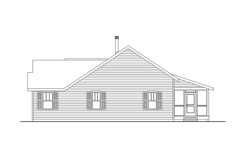 House Design - Exterior - Other Elevation 1 for Country House Plan #124-1388 - 3 bed, 2 bath
