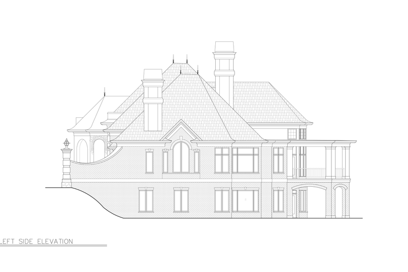 House Blueprint - Exterior - Front Elevation 7 for European House Plan #119-196 - 4 bed, 4 bath