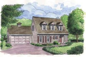 Colonial Exterior - Front Elevation Plan #410-225