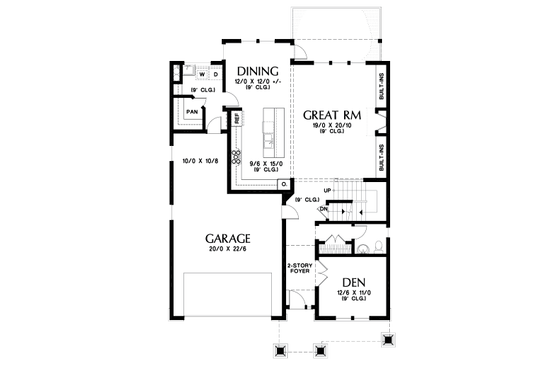 Floor Plan - Main Floor for Cottage House Plan #48-1018 - 5 bed, 3.5 bath