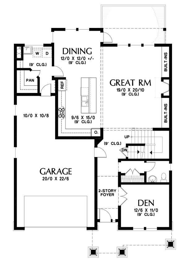Home Plan - Cottage Floor Plan - Main Floor Plan #48-1018