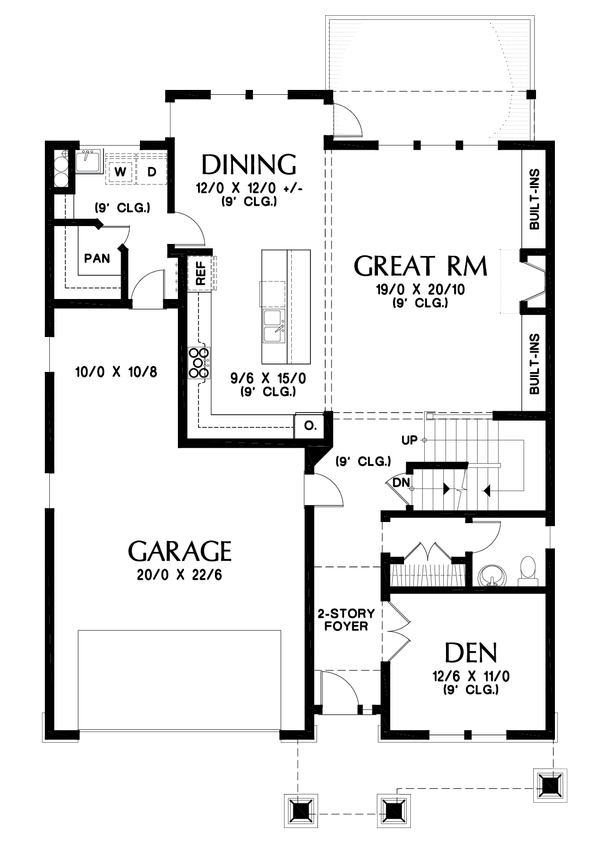 Cottage Floor Plan - Main Floor Plan #48-1018