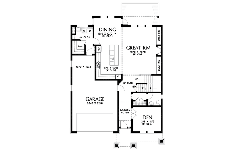 Dream House Plan - Floor Plan - Main Floor for Cottage House Plan #48-1018 - 5 bed, 3.5 bath