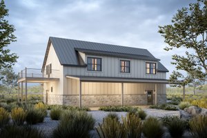 Exterior - Rear Elevation for Barndominium House Plan #20-2554 - 2 bed, 1 bath