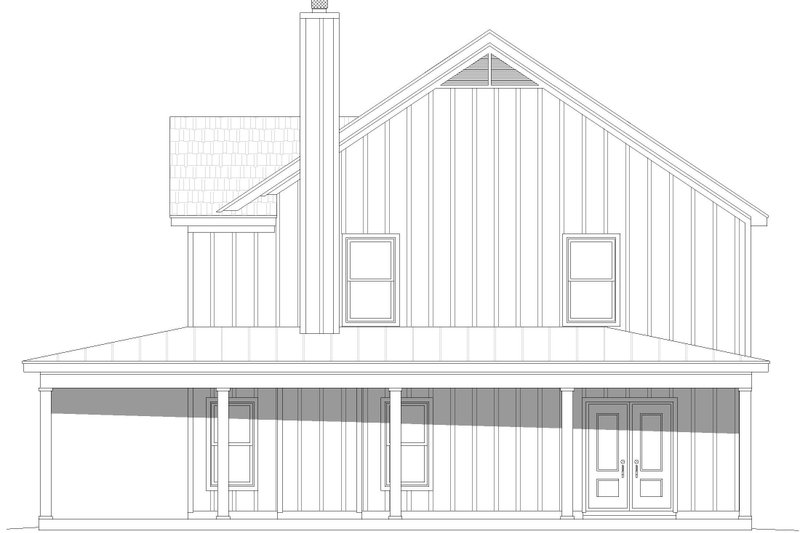 Architectural House Design - Exterior - Other Elevation 1 for Farmhouse House Plan #932-1166 - 4 bed, 2.5 bath