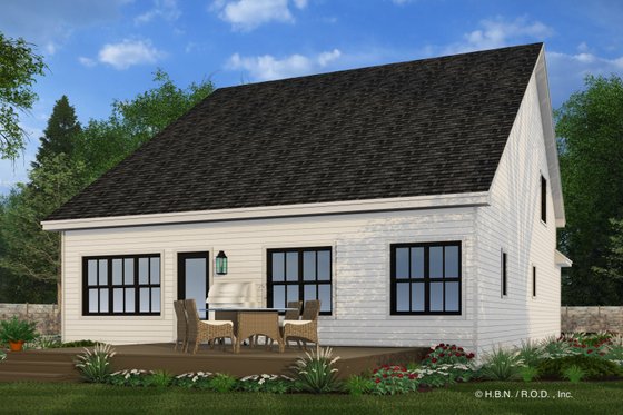 Exterior - Rear Elevation 1 for Farmhouse House Plan #51-1346 - 4 bed, 3.5 bath