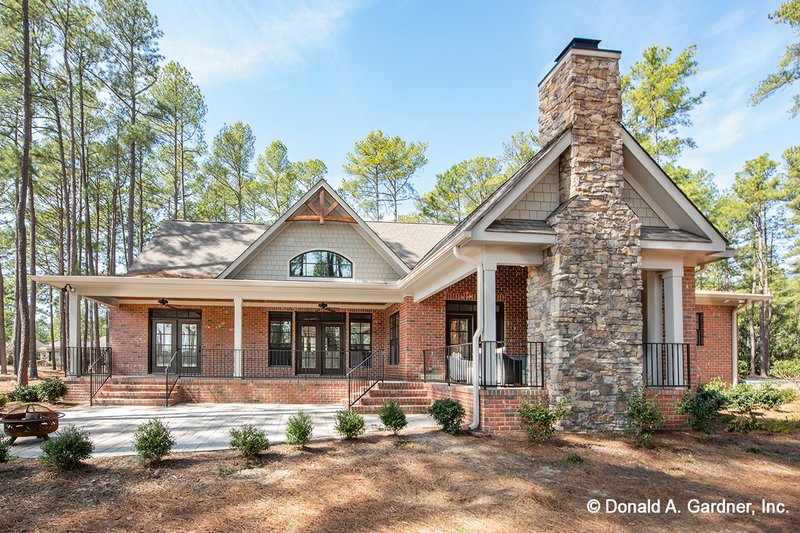 House Design - Exterior - Rear Elevation for Ranch House Plan #929-1005 - 4 bed, 3 bath