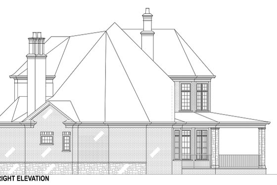 Exterior - Front Elevation 8 for European House Plan #119-432 - 4 bed, 4.5 bath