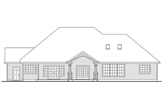 Exterior - Rear Elevation for Craftsman House Plan #124-643 - 3 bed, 3.5 bath