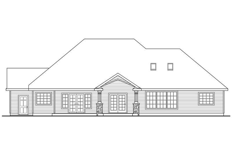 Dream House Plan - Exterior - Rear Elevation for Craftsman House Plan #124-643 - 3 bed, 3.5 bath