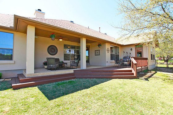 Exterior - Covered Porch for Mediterranean House Plan #80-151 - 3 bed, 3 bath