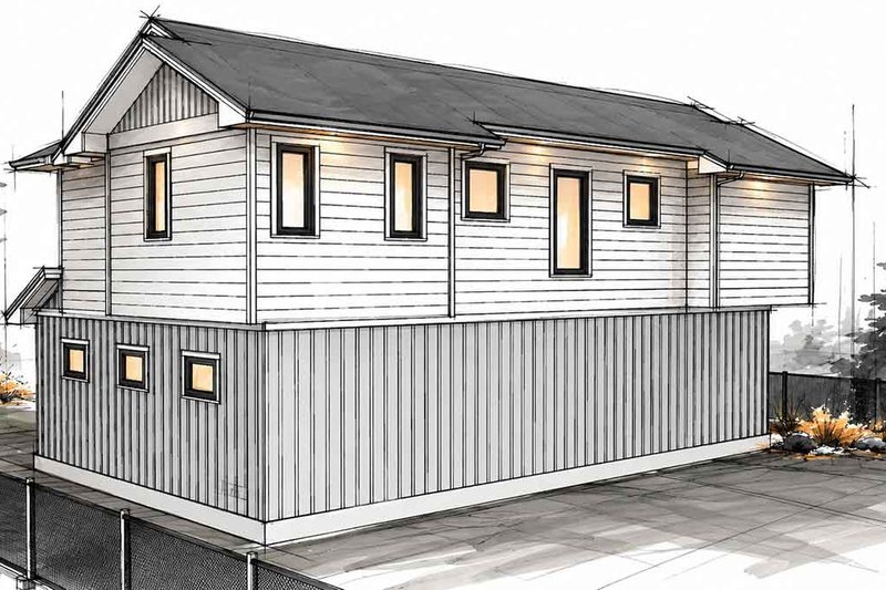 House Blueprint - Exterior - Other Elevation 3 for Cabin House Plan #1101-73 - 2 bed, 1 bath